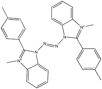 1,1'-Azobis[3-methyl-2-(p-tolyl)-1H-benzimidazol-3-ium] 结构式