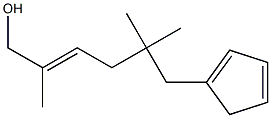 (E)-6-(1,3-Cyclopentadienyl)-2,5,5-trimethyl-2-hexen-1-ol 结构式