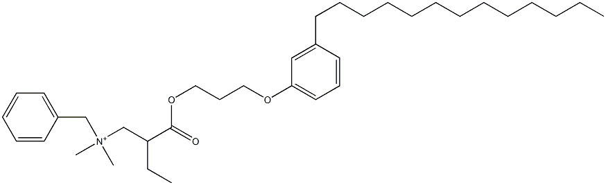 N,N-Dimethyl-N-benzyl-N-[2-[[3-(3-tridecylphenyloxy)propyl]oxycarbonyl]butyl]aminium 结构式