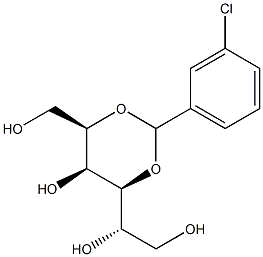 2-O,4-O-(3-Chlorobenzylidene)-L-glucitol 结构式