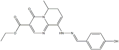 9-[2-(4-Hydroxybenzylidene)hydrazino]-6-methyl-6,7-dihydro-4-oxo-4H-pyrido[1,2-a]pyrimidine-3-carboxylic acid ethyl ester 结构式