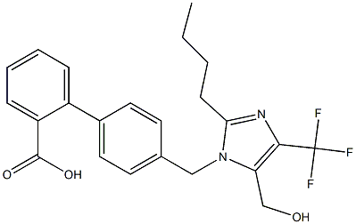 4'-[(2-Butyl-5-hydroxymethyl-4-trifluoromethyl-1H-imidazol-1-yl)methyl]-1,1'-biphenyl-2-carboxylic acid 结构式