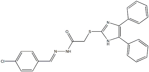 N'-[4-Chlorobenzylidene]-2-[(4,5-diphenyl-1H-imidazol-2-yl)thio]acetohydrazide 结构式