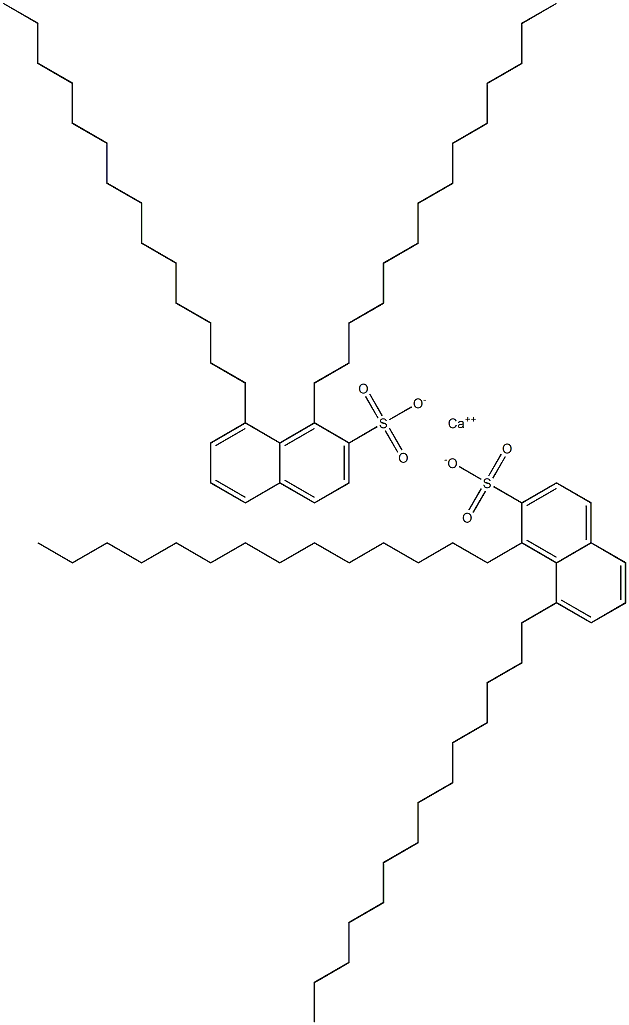 Bis(1,8-ditetradecyl-2-naphthalenesulfonic acid)calcium salt 结构式