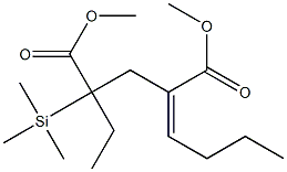 2-Ethyl-4-butylidene-2-(trimethylsilyl)pentanedioic acid dimethyl ester 结构式