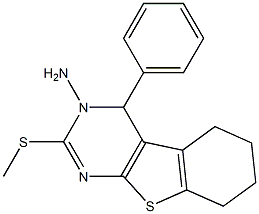 3,4,5,6,7,8-Hexahydro-2-(methylthio)-3-amino-4-phenyl[1]benzothieno[2,3-d]pyrimidine 结构式