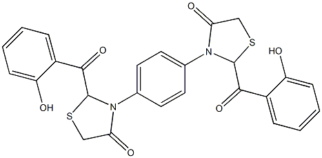 3,3'-(1,4-Phenylene)bis[2-(2-hydroxybenzoyl)thiazolidin-4-one] 结构式