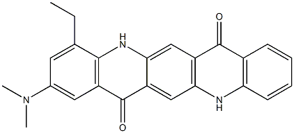 2-(Dimethylamino)-4-ethyl-5,12-dihydroquino[2,3-b]acridine-7,14-dione 结构式