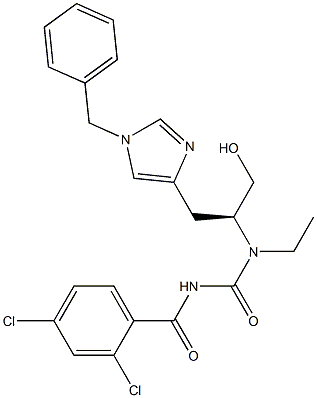 N-[(S)-2-(1-Benzyl-1H-imidazol-4-yl)1-hydroxymethylethyl]-N-ethyl-N'-(2,4-dichlorobenzoyl)urea 结构式