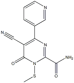 6-(3-Pyridinyl)-5-cyano-2-carbamoylmethylthiopyrimidin-4(3H)-one 结构式