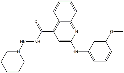 N'-Piperidino-2-(3-methoxyphenylamino)quinoline-4-carbohydrazide 结构式