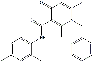 1-Benzyl-1,4-dihydro-2,6-dimethyl-N-(2,4-dimethylphenyl)-4-oxopyridine-3-carboxamide 结构式