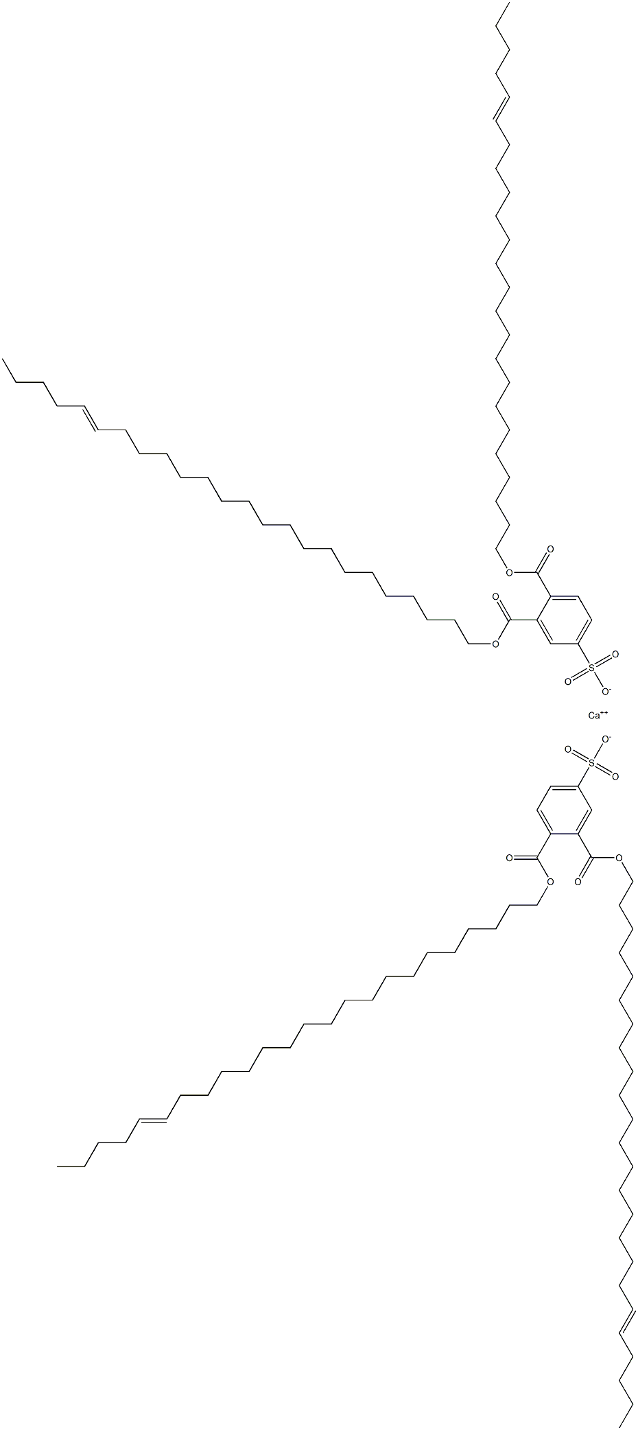 Bis[3,4-di(19-tetracosenyloxycarbonyl)benzenesulfonic acid]calcium salt 结构式