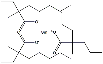 Samarium(III)bis(2-ethyl-2-methylheptanoate)(2-methyl-2-propylhexanoate) 结构式