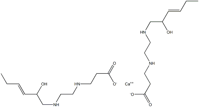 Bis[3-[N-[2-[N-(2-hydroxy-3-hexenyl)amino]ethyl]amino]propionic acid]calcium salt 结构式