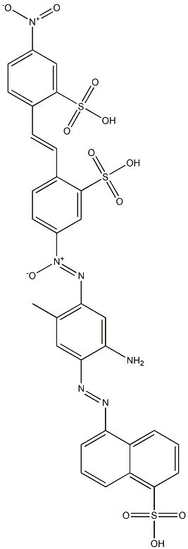 5-[[2-Amino-5-methyl-4-[[4-[2-(4-nitro-2-sulfophenyl)ethenyl]-3-sulfophenyl]-ONN-azoxy]phenyl]azo]-1-naphthalenesulfonic acid 结构式