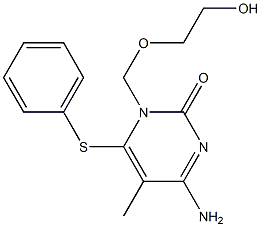 4-Amino-1-[(2-hydroxyethoxy)methyl]-5-methyl-6-phenylthiopyrimidin-2(1H)-one 结构式