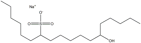 13-Hydroxyoctadecane-7-sulfonic acid sodium salt 结构式