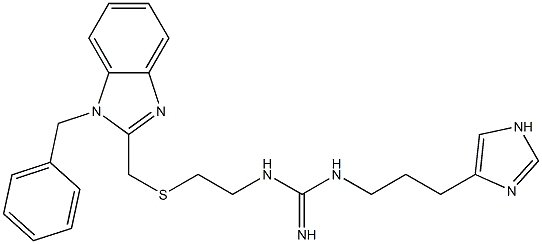 4-[3-[[Imino[[2-[(1-benzyl-1H-benzimidazol-2-yl)methylthio]ethyl]amino]methyl]amino]propyl]-1H-imidazole 结构式