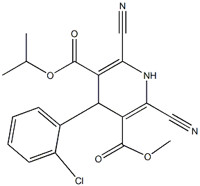 4-(2-Chlorophenyl)-2-cyano-6-cyano-1,4-dihydropyridine-3,5-dicarboxylic acid 3-methyl 5-isopropyl ester 结构式