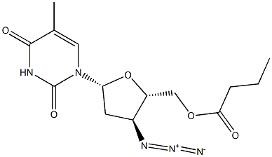 3'-Azido-5'-O-butyryl-3'-deoxythymidine 结构式