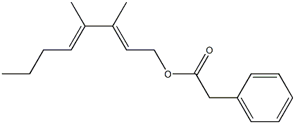 Phenylacetic acid 3,4-dimethyl-2,4-octadienyl ester 结构式