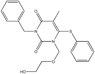 1-[(2-Hydroxyethoxy)methyl]-3-benzyl-5-methyl-6-phenylthiopyrimidine-2,4(1H,3H)-dione 结构式