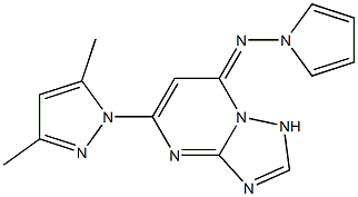 5-(3,5-Dimethyl-1H-pyrazol-1-yl)-7-pyrrolizino[1,2,4]triazolo[1,5-a]pyrimidine 结构式