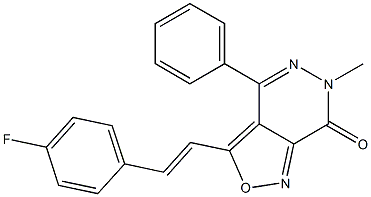 3-[2-(4-Fluorophenyl)vinyl]-6-methyl-4-phenylisoxazolo[3,4-d]pyridazin-7(6H)-one 结构式