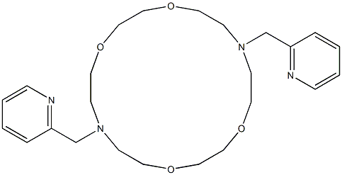 7,16-Bis[(2-pyridyl)methyl]-7,16-diaza-1,4,10,13-tetraoxacyclooctadecane 结构式