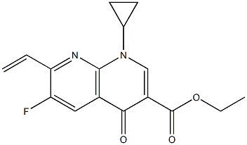 1,4-Dihydro-6-fluoro-7-ethenyl-4-oxo-1-cyclopropyl-1,8-naphthyridine-3-carboxylic acid ethyl ester 结构式