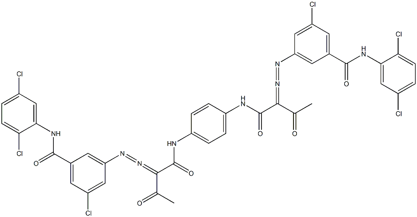3,3'-[1,4-Phenylenebis[iminocarbonyl(acetylmethylene)azo]]bis[N-(2,5-dichlorophenyl)-5-chlorobenzamide] 结构式