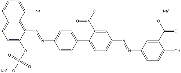 2-Hydroxy-5-[[4'-[(2-hydroxy-8-sodiosulfo-1-naphthalenyl)azo]-2-nitro-1,1'-biphenyl-4-yl]azo]benzoic acid sodium salt 结构式