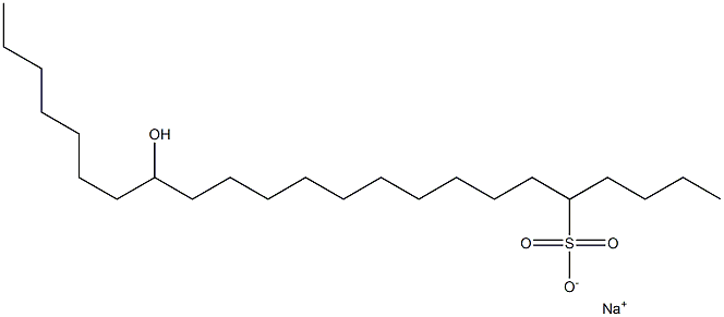 16-Hydroxytricosane-5-sulfonic acid sodium salt 结构式