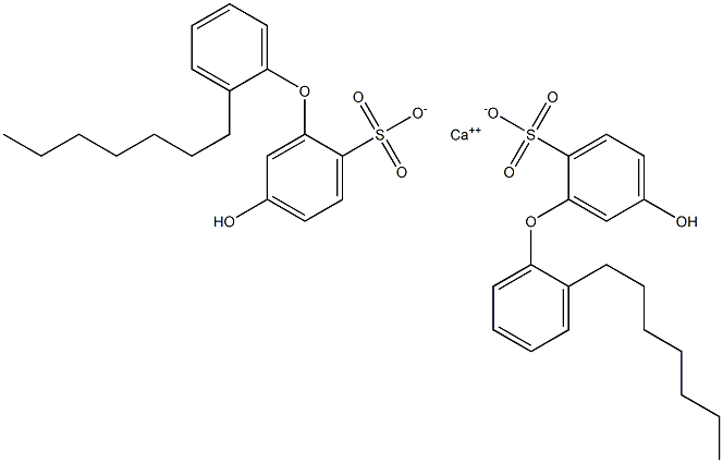 Bis(5-hydroxy-2'-heptyl[oxybisbenzene]-2-sulfonic acid)calcium salt 结构式