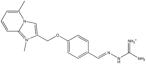 5-Methyl-1-methyl-2-[[[4-[[2-[amino(iminio)methyl]hydrazono]methyl]phenyl]oxy]methyl]imidazo[1,2-a]pyridine-1-ium 结构式