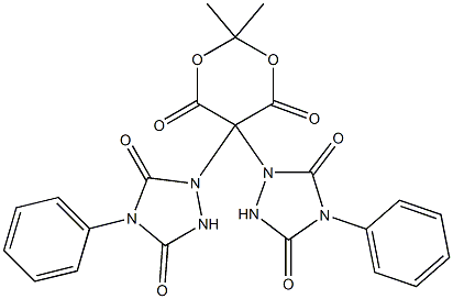 1,1'-(2,2-Dimethyl-4,6-dioxo-1,3-dioxane-5,5-diyl)bis(4-phenyl-1,2,4-triazolidine-3,5-dione) 结构式