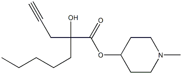 2-Hydroxy-2-(2-propynyl)heptanoic acid 1-methyl-4-piperidyl ester 结构式