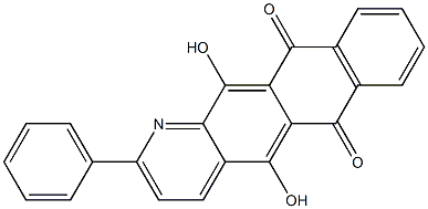 2-Phenyl-5,12-dihydroxynaphtho[2,3-g]quinoline-6,11-dione 结构式