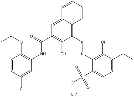 3-Chloro-4-ethyl-2-[[3-[[(3-chloro-6-ethoxyphenyl)amino]carbonyl]-2-hydroxy-1-naphtyl]azo]benzenesulfonic acid sodium salt 结构式