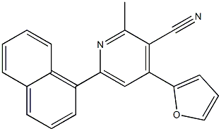 2-Methyl-4-(2-furyl)-6-(1-naphtyl)pyridine-3-carbonitrile 结构式