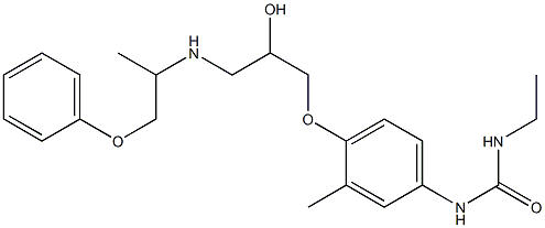 1-Ethyl-3-[3-methyl-4-[2-hydroxy-3-[(1-methyl-2-phenoxyethyl)amino]propoxy]phenyl]urea 结构式