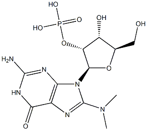 8-Dimethylaminoguanosine 2'-phosphoric acid 结构式