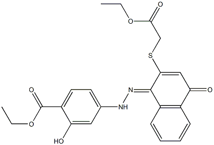 [[[1,4-Dihydro-1-[[[4-(ethoxycarbonyl)-3-hydroxyphenyl]amino]imino]-4-oxonaphthalen]-2-yl]thio]acetic acid ethyl ester 结构式