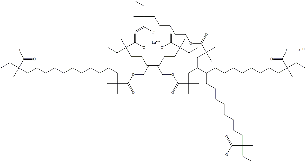 Lanthanum 2,2-dimethyloctanoate=bis(2-ethyl-2-methylheptanoate) 结构式