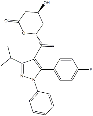 (4S,6R)-6-[1-[5-(4-Fluorophenyl)-3-isopropyl-1-phenyl-1H-pyrazol-4-yl]ethenyl]tetrahydro-4-hydroxy-2H-pyran-2-one 结构式