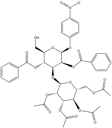 P-NITROPHENYL 3-O-(2,3,4,6-TETRA-O-ACETYL-ALPHA-D-MANNOPYRANOSYL)-2,4-DI-O-BENZOYL-BETA-D-MANNOPYRANOSIDE 结构式