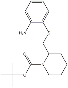 2-(2-Amino-phenylsulfanylmethyl)-piperidine-1-carboxylic acid tert-butyl ester 结构式