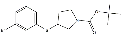 3-(3-Bromo-phenylsulfanyl)-pyrrolidine-1-carboxylic acid tert-butyl ester 结构式