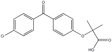 2-甲基-2-[4-(4-氯苯甲酰基)苯氧基]丙酸 结构式